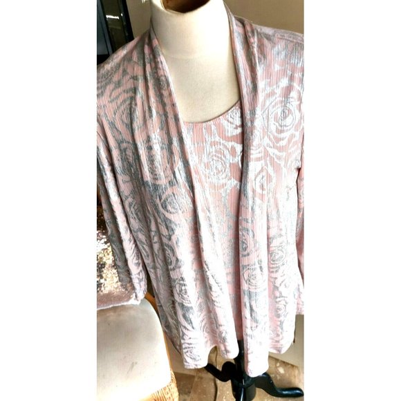 VTG Women's Duo Top size M Pink Silver Made in USA - Picture 6 of 7